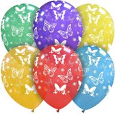 Vlinders crystal clear ballonnen, 6 stuks, 30cm
