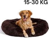 Lit pour chien de Luxe - Fluffy Donut - 80 cm - Merveilleusement doux - lavable - marron