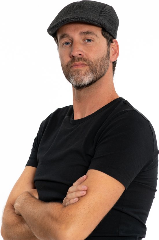 Partychimp Twenties Cap Deluxe Twenties Pet 20's voor bij Carnavalskleding Heren Verkleedkleren Volwassenen Carnaval Accessoires - Polyester - Donkergrijs - One-size