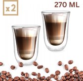 Chimneys Blend - Set 2x Dubbelwandige Koffieglazen 270ml - Cappuccino Glazen - Glazen Dubbelwandig - Latte Glazen - Koffieglazen - 270ml ml - 2 Stuks – Handgemaakt