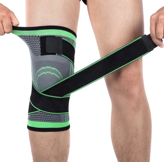 Chibaa Knie band Groen |Unisex |Knie Versterking |Orthopedische kniebrace voor kruisband |Knieband voor meniscus | Kniebeschermer |Knie brace patella | Compressie kniebandage blessure |Sporten |Bescherming|