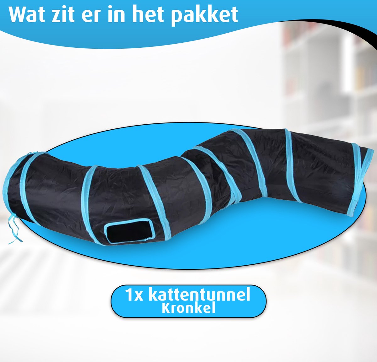 Kattentunnel - Kronkel - Konijnentunnel - Speeltunnel - Kattenspeelgoed - Kattenspeeltjes - Kruiptunnel — afbeelding 6