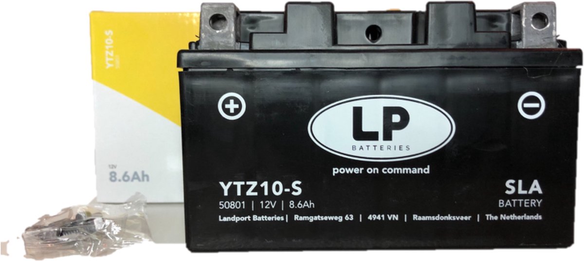 Landport SLA motor accu - 12 volt 8,6 ampère - onderhoudsvrij (YTZ10-S)