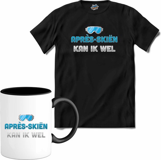 Foto: Apr s ski n kan ik wel grappige apres ski drank shirt wintersport skibril kleding t shirt met mok unisex zwart maat m