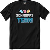 Schnapps Team | Grappige apres ski dank kleding | Wintersport shirt - T-Shirt - Unisex - Zwart - Maat M