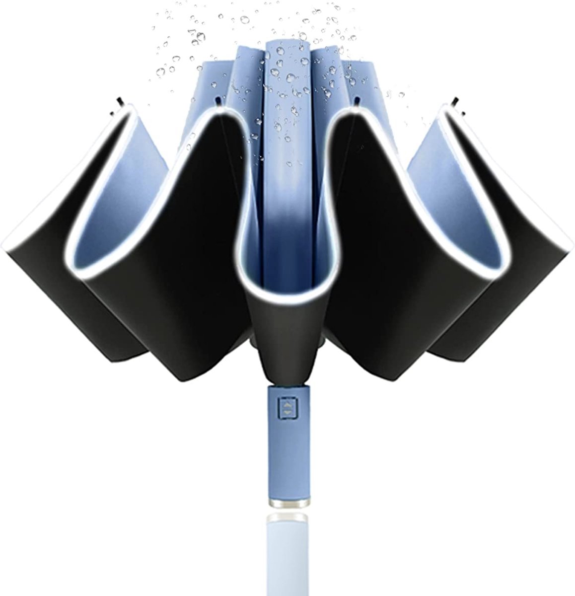Tamarow™ Automatische Opvouwbare Paraplu - Omgekeerd Design - Windproof - Lichtgewicht - Reflectie - Omgekeerd Design - Blauw