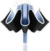 Automatische Opvouwbare Paraplu - Omgekeerd Design - Windproof - Lichtgewicht - Reflectie - Omgekeerd Design - Blauw