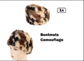 Bontmuts camouflage mt.59 - festival thema feest winter herfst thema feest verjaardag fun leger