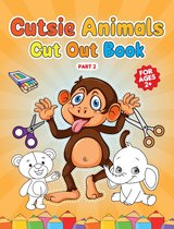 HugoElena - Cutsie Animals - Cut out book - inkleuren en uitknippen - deel 2 - leeftijd 2+ -40 paginas