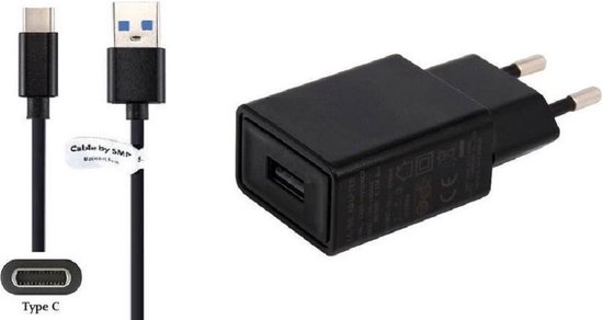 2A lader + 1,5m USB C kabel. TUV getest & USB 3.0 / 56 kOhm Oplader adapter  met... | bol.com