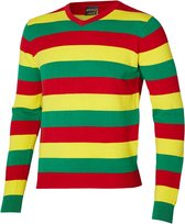 Pull de carnaval tricoté à rayures - Rouge/Jaune/Vert - Taille XL - Déguisements dames - Déguisements hommes - Limbourg - Apollo