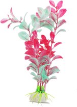 Plante d'aquarium en plastique Nobleza - décoration d'aquarium - fausse plant - décoration d'aquarium - vert - rouge - 20 cm