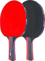 U Fit One Premium Tafeltennis Set met Opbergtas - 2 Tafeltennisbatjes - Table Tennis Rackets - Pingpong - Tafeltennisbat - 2 Batijes - 6 Star