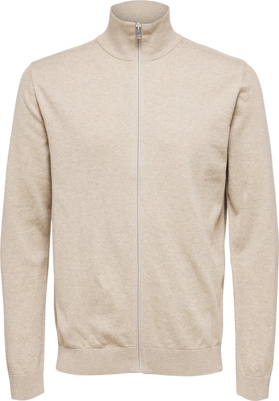 SELECTED HOMME Cardigan Uomo Con Cerniera Intera | Slhberg Cardigan B Noos, Colletto Alto, Polsini A Coste, Cotone