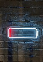 OHNO Neon Verlichting Low Battery - Neon Lamp - Wandlamp - Decoratie - Led - Verlichting - Lamp - Nachtlampje - Mancave - Neon Party - Kamer decoratie aesthetic - Wandecoratie woonkamer - Wandlamp binnen - Lampen - Neon - Led Verlichting - Wit, Rood