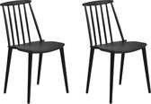 Beliani VENTNOR - Lot de 2 chaises de salle à manger - Zwart - Matière synthétique