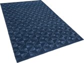 SAVRAN - Laagpolig vloerkleed - Blauw - 140 x 200 cm - Wol