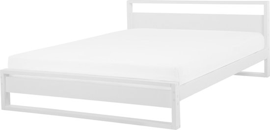 GIULIA - Tweepersoonsbed - Wit - 180 x 200 cm - Dennenhout