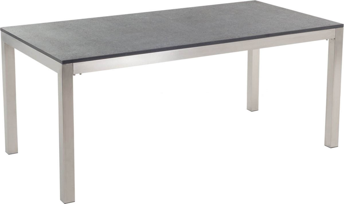 GROSSETO - Tuinset met 6 stoelen- Beige/Zwart - Graniet