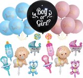 31 Stuks Gender Reveal Baby Shower Ballonnen - Feestpakket en babyshower - Met Roze en Blauwe Confetti