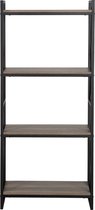 FORRES - Boekenkast - 4 planken - Donkere houtkleur - Spaanplaat
