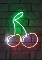 OHNO Neon Verlichting Cherry - Neon Lamp - Wandlamp - Decoratie - Led - Verlichting - Lamp - Nachtlampje - Mancave - Neon Party - Kamer decoratie aesthetic - Wandecoratie woonkamer - Wandlamp binnen - Lampen - Neon - Led Verlichting - Rood, Groen