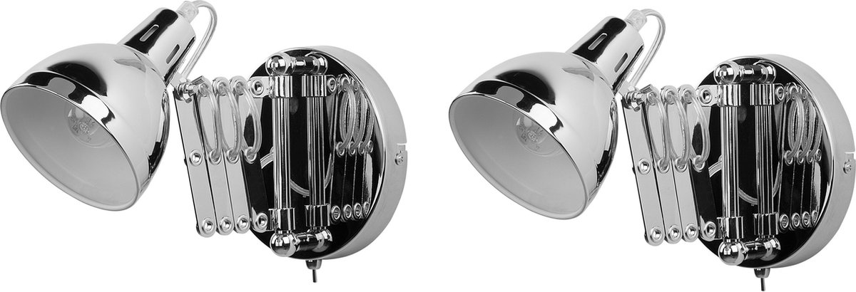 HARRINGTON - Wandlamp set van 2 - Zilver - Staal
