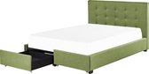 ROCHELLE - Bed opbergruimte - Groen - 140 x 200 cm - Polyester