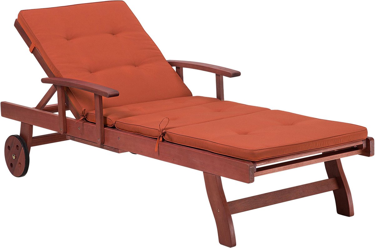 Beliani TOSCANA - Lounger - Donkere houtkleur - Acaciahout