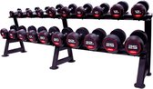 10 pair, 2 tier dumbbell rack with saddles, oval
