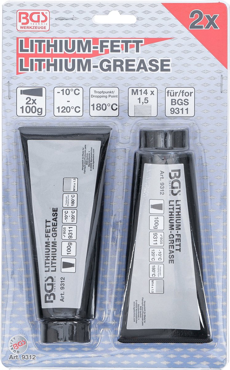 Vet (2 tubes) voor vetspuit mini (BGS 9311), BGS 9312