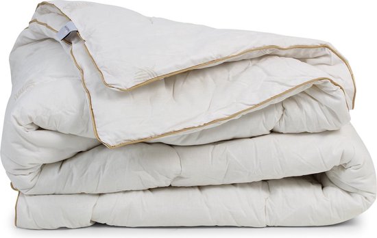 HOMESCAPES Premium Wol Dekbed – King Size, Zwaargewicht, Winter/Herfst, 100% Katoenen Overtrek, Hypoallergeen, Milieuvriendelijk, Wasbaar - 10,5 tot 13,5 Tog (bij benadering