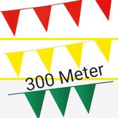 30 Stuks Vlaggenlijnen Rood- Geel- Groen, 300 meter, Carnaval, Themafeest, Verjaardag, Voetbal