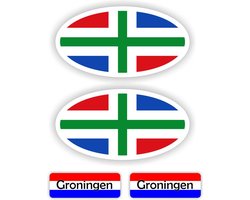 Jerma-Groningen-Provincie-vlaggen auto bumperstickers-set
