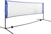 Badmintonnet - Tennisnet - In hoogte verstelbaar - Set bestaande uit - Net, Stevig ijzeren frame en Transporttas - Blauw