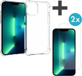 iMoshion Shockproof Hoesje Inclusief 2X Screenprotector Gehard Glas Geschikt voor iPhone 13 Pro Max - Transparant