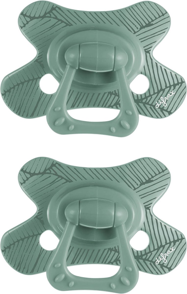 Goedkoopste Difrax Natural Fopspeen 6 tot 18 Maanden - Groen - 2 Stuks, Siliconen Speen, Gemakkelijk te Accepteren