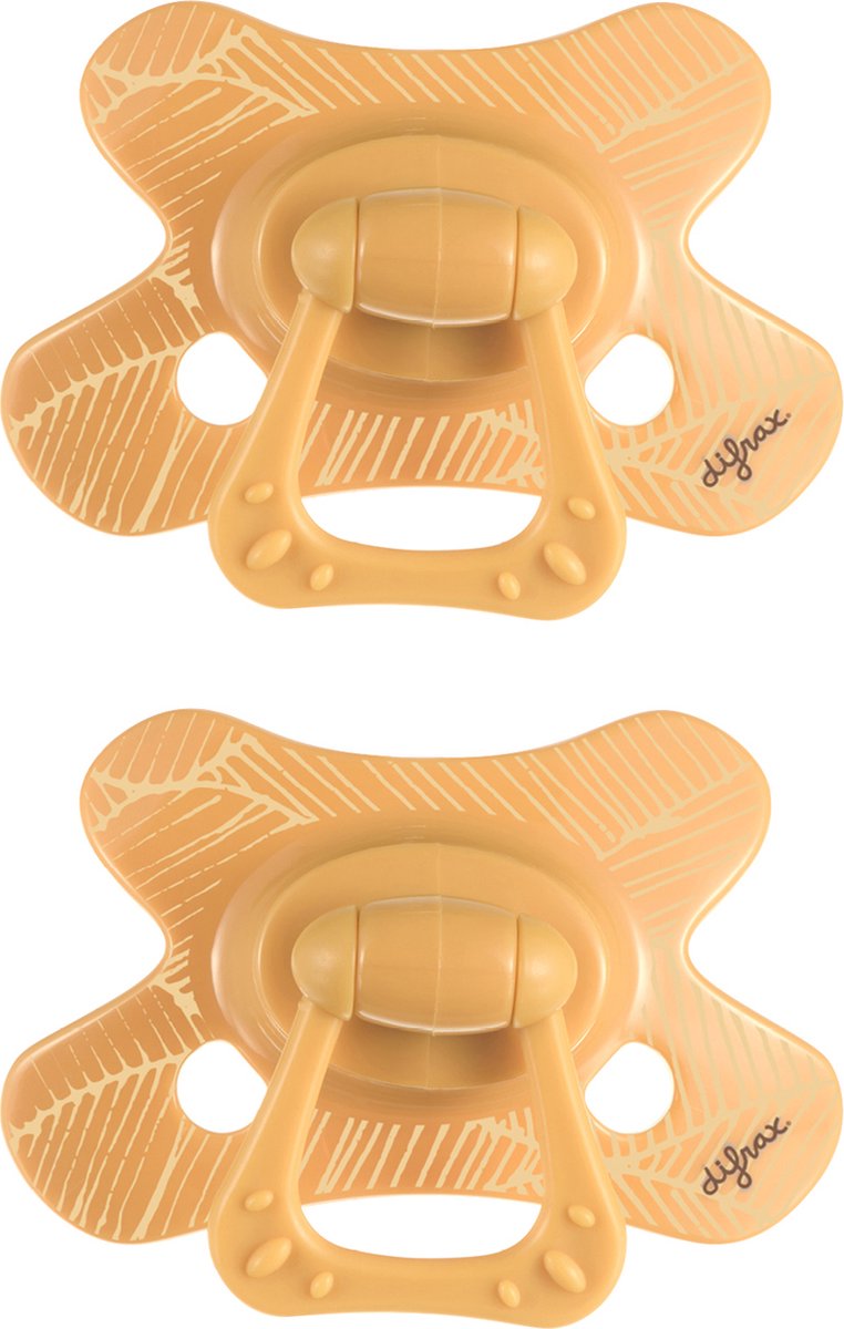 Goedkoopste Difrax Natural Fopspeen 12 Maanden - Geel - 2 Stuks, Siliconen Speen, Gemakkelijk te Accepteren