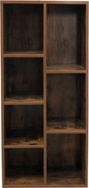 Bibliothèque - compartiments ouverts - armoire murale - hauteur 130 cm - couleur noyer brun vintage