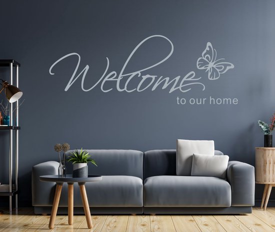 Stickerheld - Muursticker "Welcome to our home" Quote - Woonkamer ...