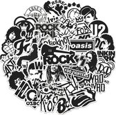 Rock Stickers 50 Stuks | Muziek Stickers | Old School Rock Stickers | Luxe Stickers | Laptop Stickers | Stickers Kinderen | Stickers Volwassenen | Stickervellen | Plakstickers | Stickers Koffers | Bullet Journal | Agenda