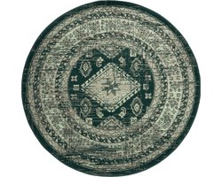 Rond vintage vloerkleed Aila Groen - Rond 120 Ø - (S)