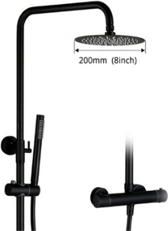 ZwartThermostatischeDouche Setkraanregendouche
