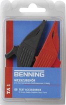 Benning TA 1 Veiligheids-krokodilklemmenset Steekaansluiting 4 mm CAT III 1000 V Rood, Zwart