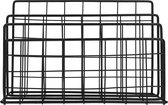 QUVIO -revues - Porte-revues - Porte-livres - Porte-revues pour le bureau - Porte-revues - Fil d'acier - 3 compartiments - Métal - Zwart - 11 x 24 x 15 cm