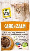 VITALstyle Care Met Zalm - Kattenbrokken - Gevarieerde Voeding Voor Een Levenslustige Kat - Met o.a. Peterselie & Rozemarijn - 4 kg