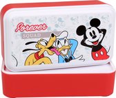 Disney Mickey Mouse - 2x boîte de nourriture fraîche blanc-rouge, boîte à pain 5x5x18,5 cm