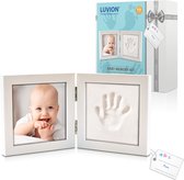 Luvion - Baby Fotolijstje met Klei Afdruk (Gipsafdruk baby) - Hand & Voet Afdruk - Geboorte cadeau - Kraamcadeau jongen / Kraamcadeau meisje