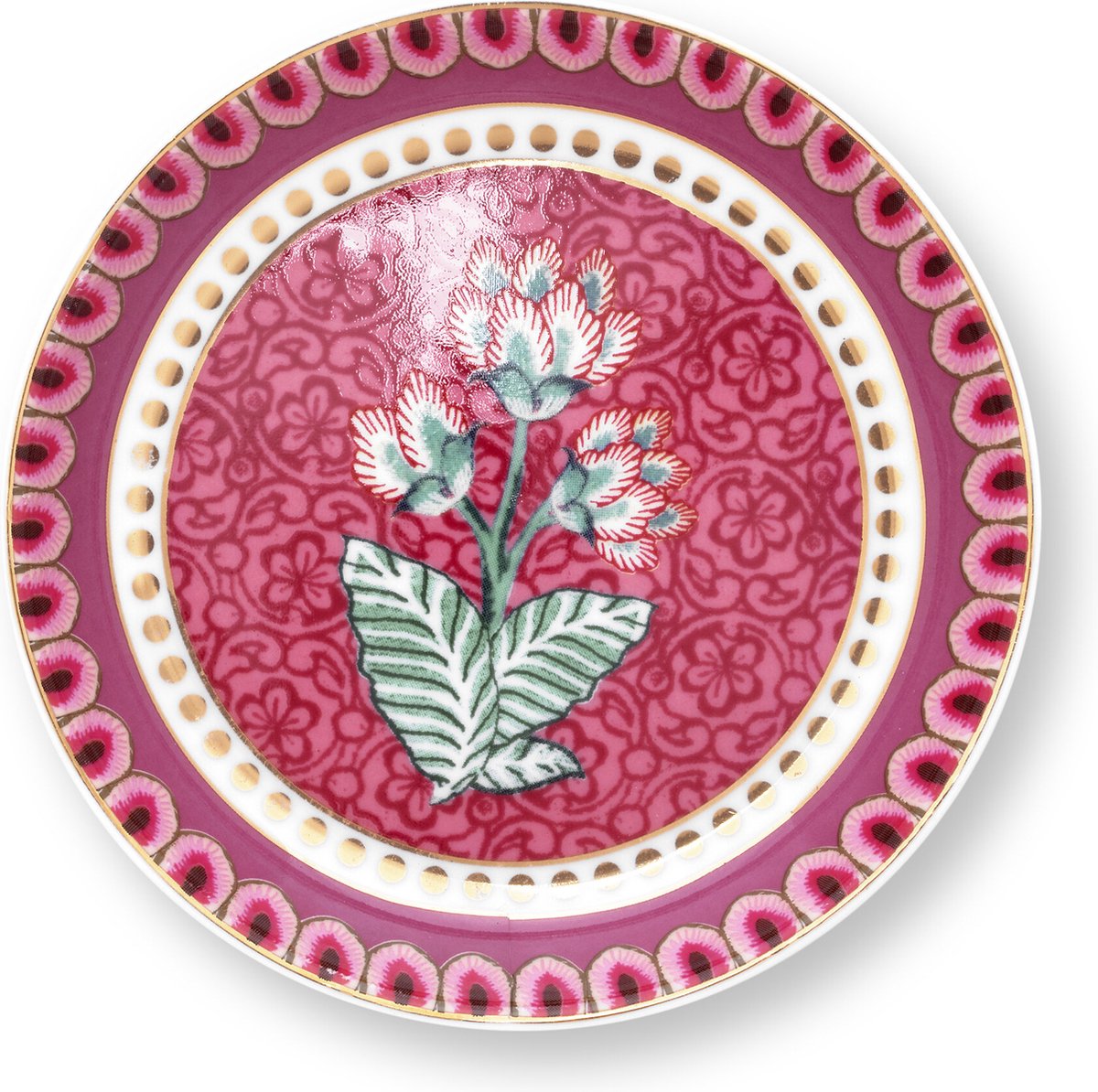 Pip studio Flower Festival - tea tip - dark pink - thee tip - donker roze - porselein - ⌀ 9 cm - PiP Studio