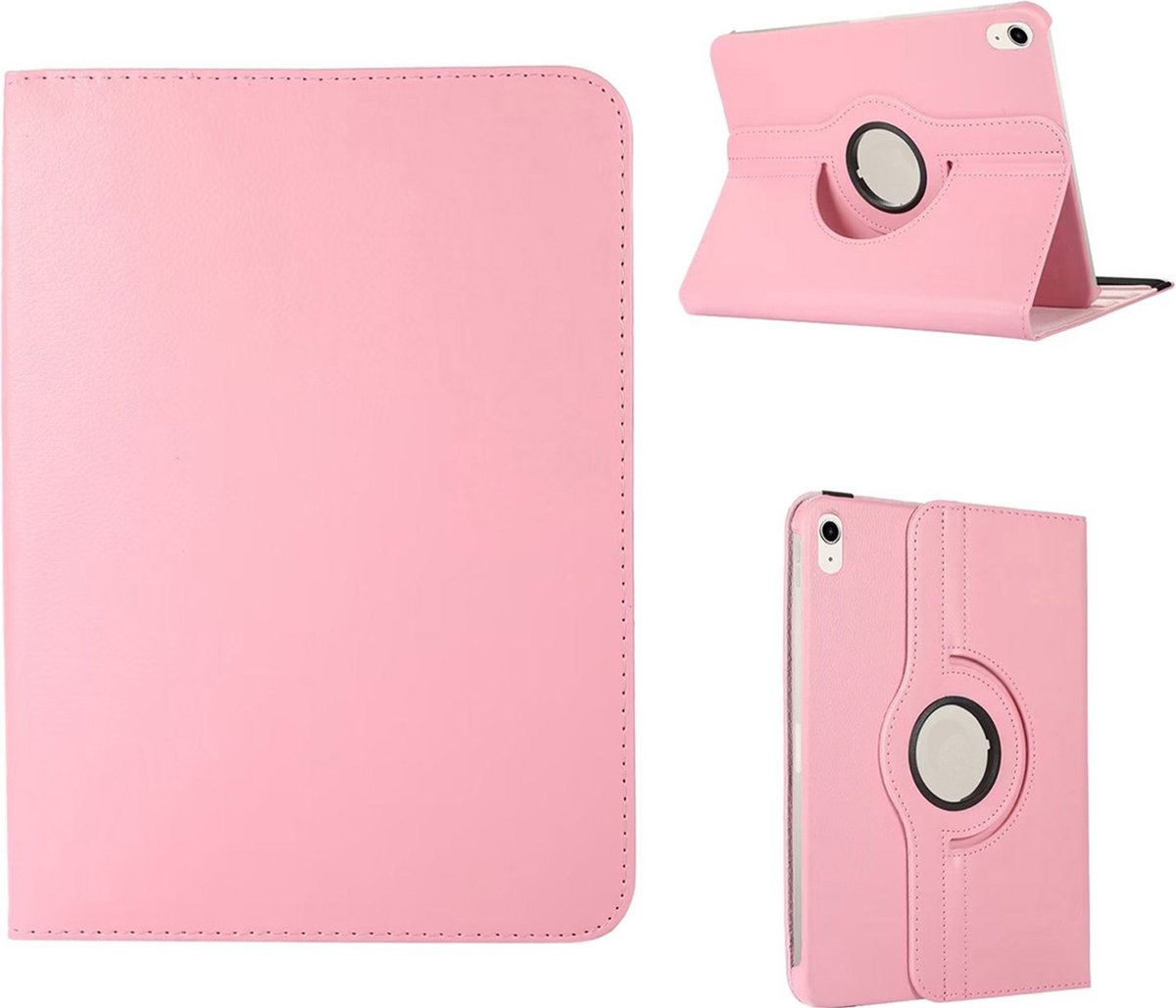 Geschikt Voor iPad 10 Hoes - 10e Generatie - 2022 - Case Cover - 10.9 Inch - Bookcase - 360 Graden Draaibaar - Roterend Hoesje - Roze